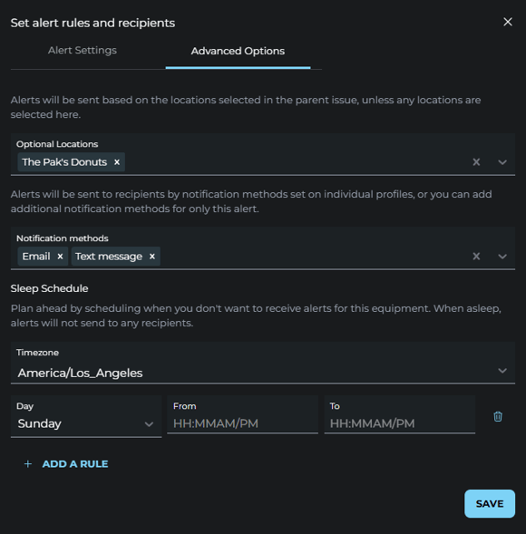 Alerts Sleep Schedule - New