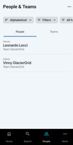 Mobile App People Section