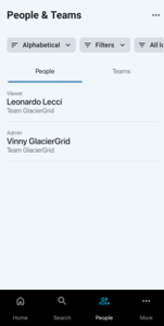 Mobile App People Section