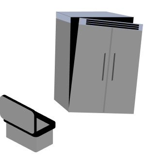Broken frige and tool box Broken frige and tool box