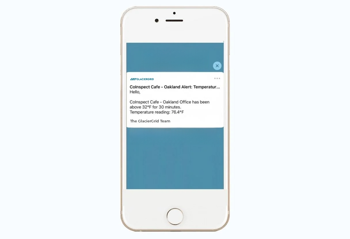 GlacierGrid dashboard app notification