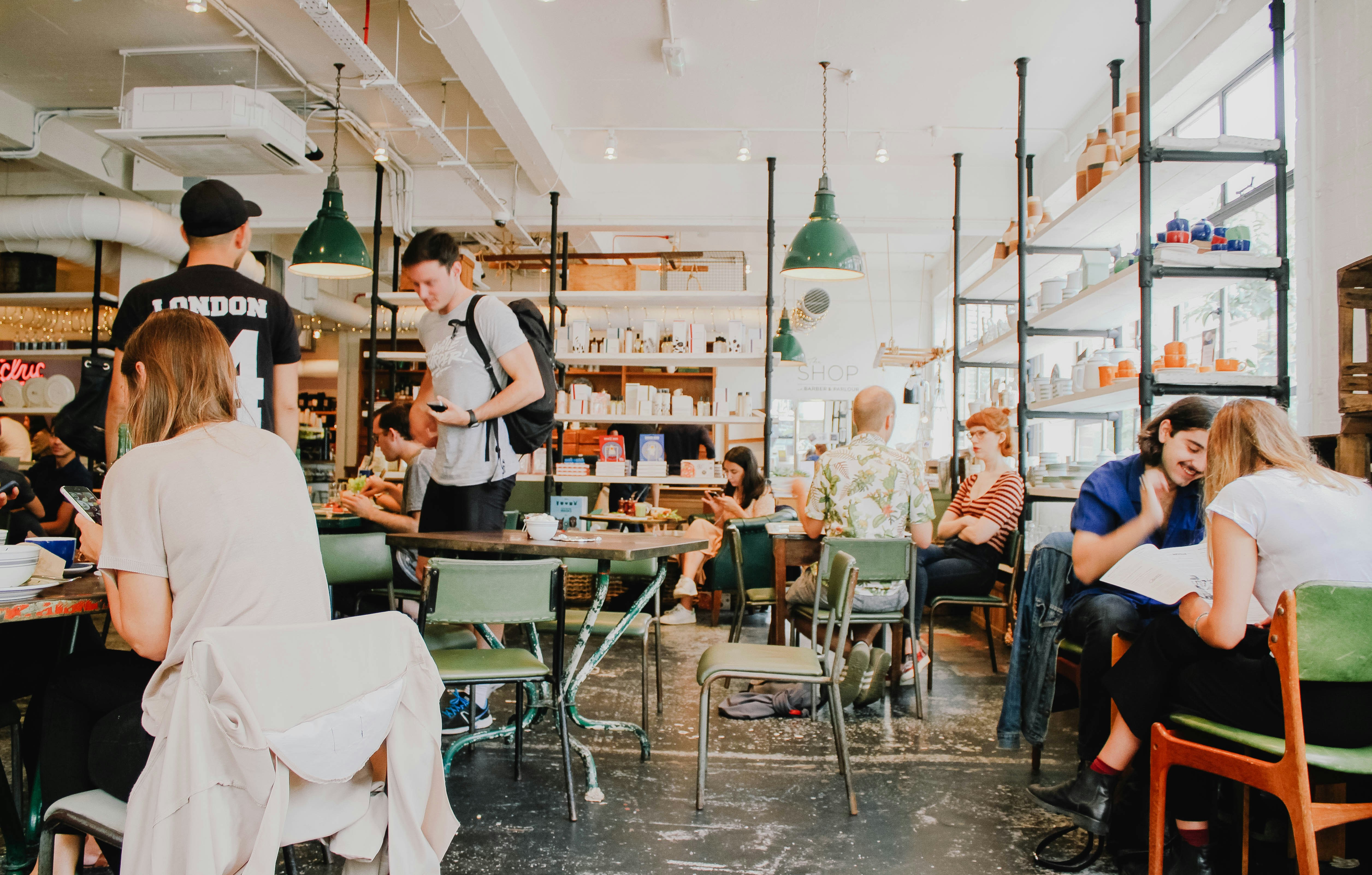 Bright and busy restaurant